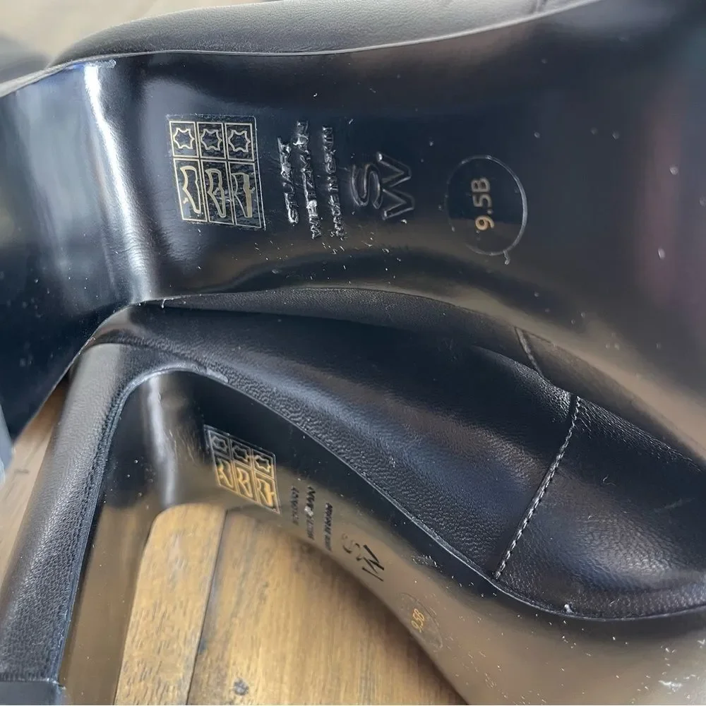 Stuart Weitzman Babette Tubo 85 Over The Knee OTK Tall Long Black leather Boots